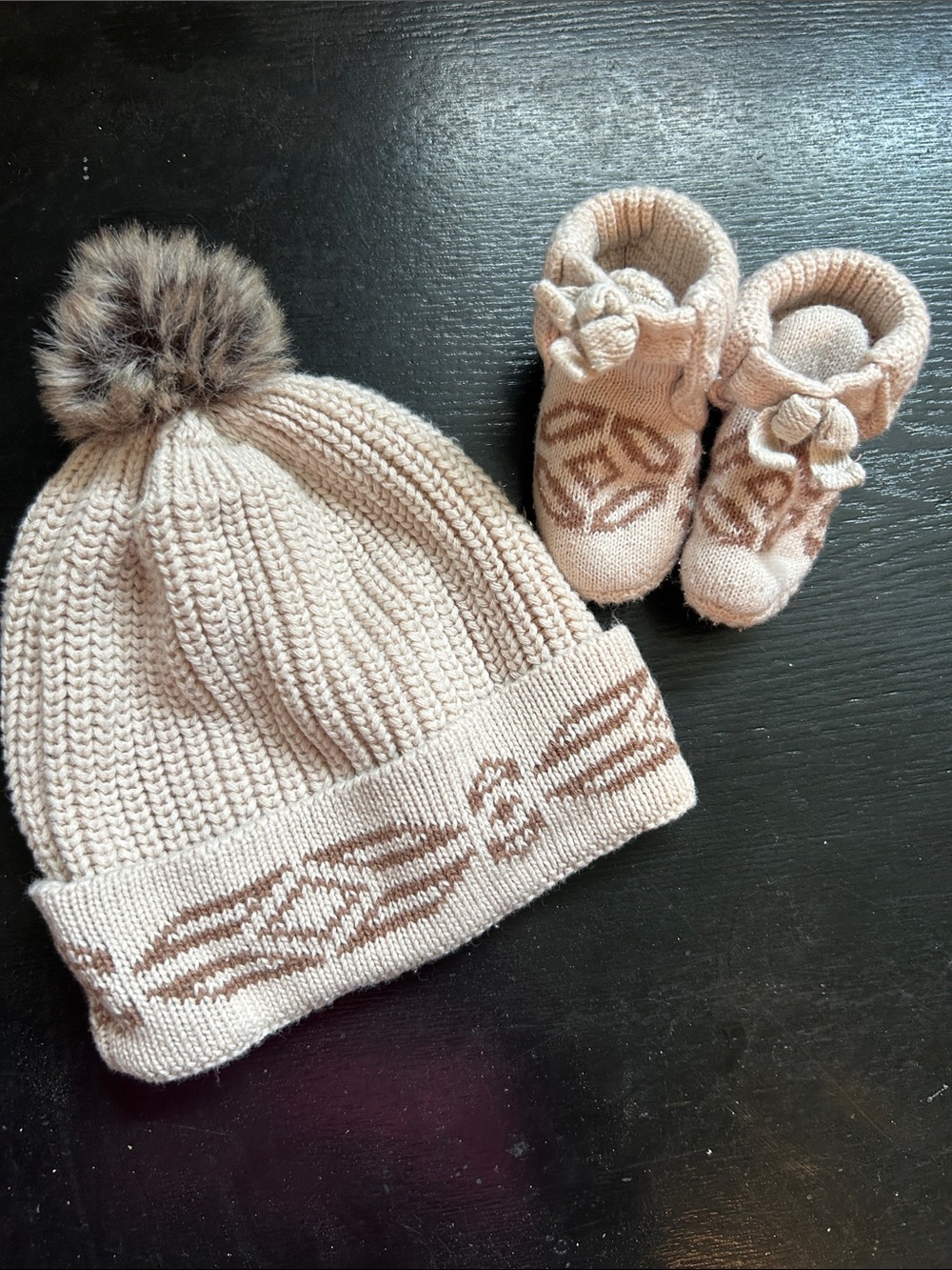 Manitobah Knit Pom Pom Hat and Matching Booties - Kids